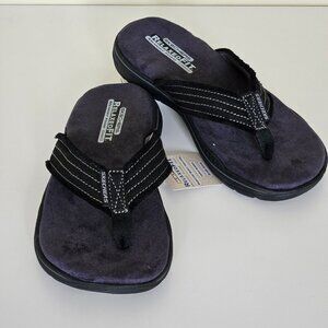 Skechers Sandals Mens US 7 Flip Flops Relaxed Fit Evented - Arven Black  65091